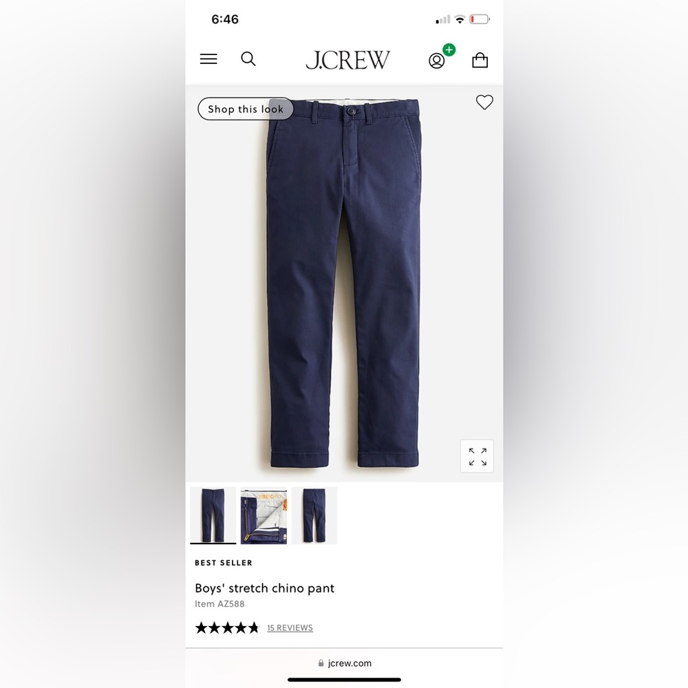 J.crew blue slim stretch chino pants (with adjustable waist)